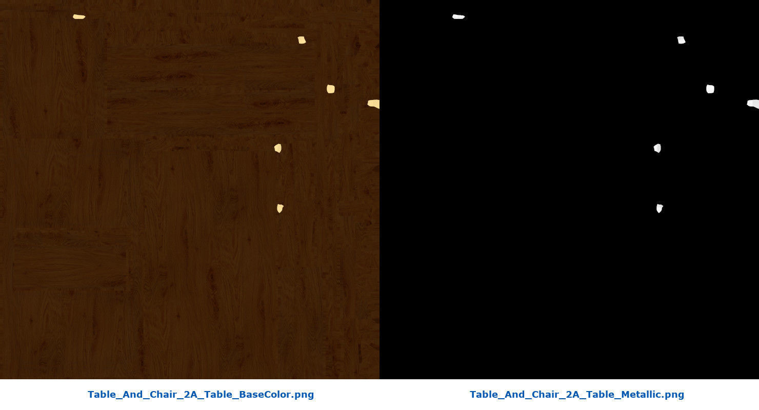 Table And Chair 2A Low-poly 3D model_10