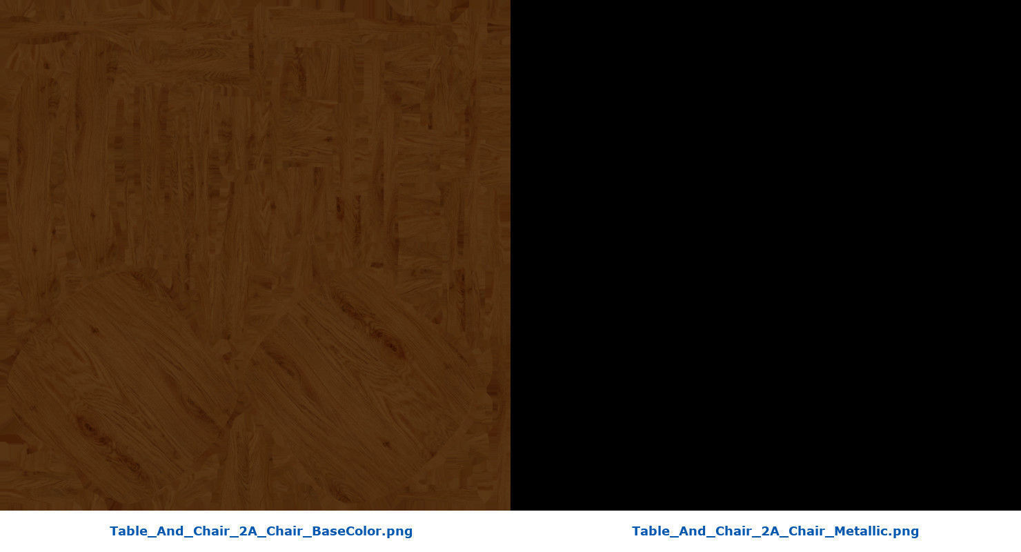 Table And Chair 2A Low-poly 3D model_7