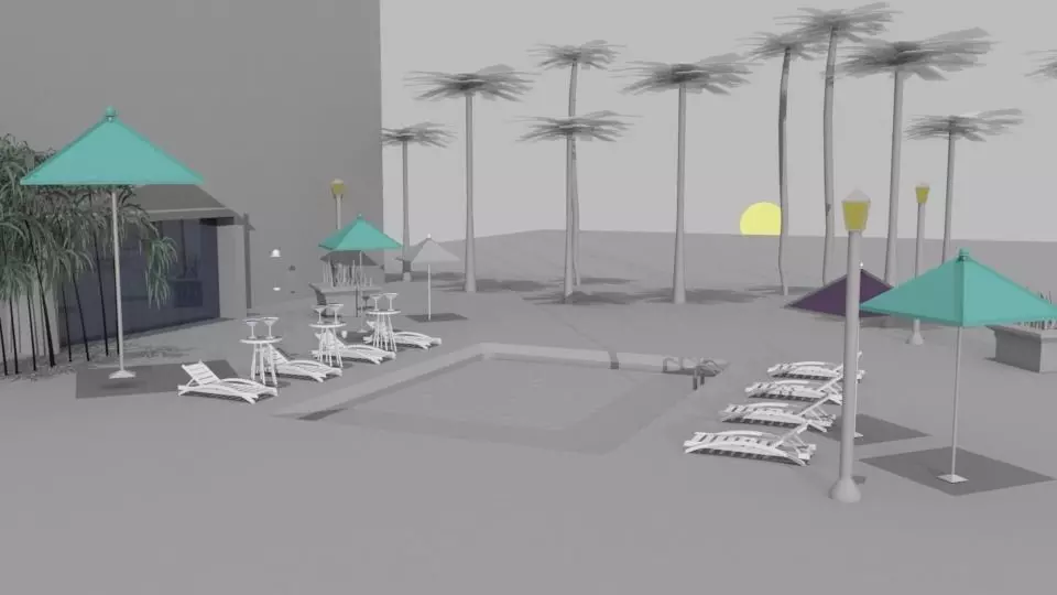 Pool Environment 3D model_0