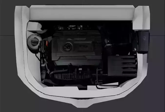 Skoda Octavia Engine Low-poly 3D model