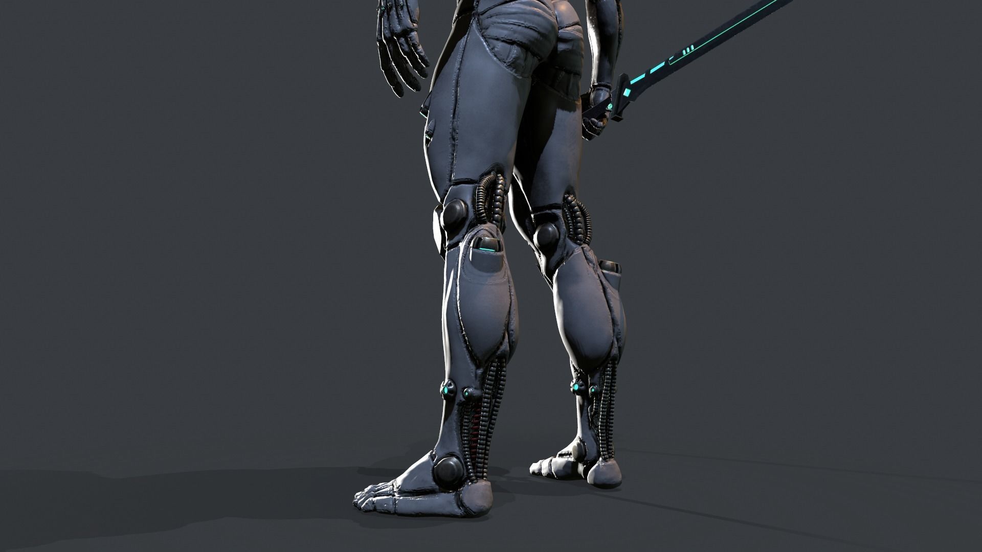 Cyber assassin Low-poly 3D model_8