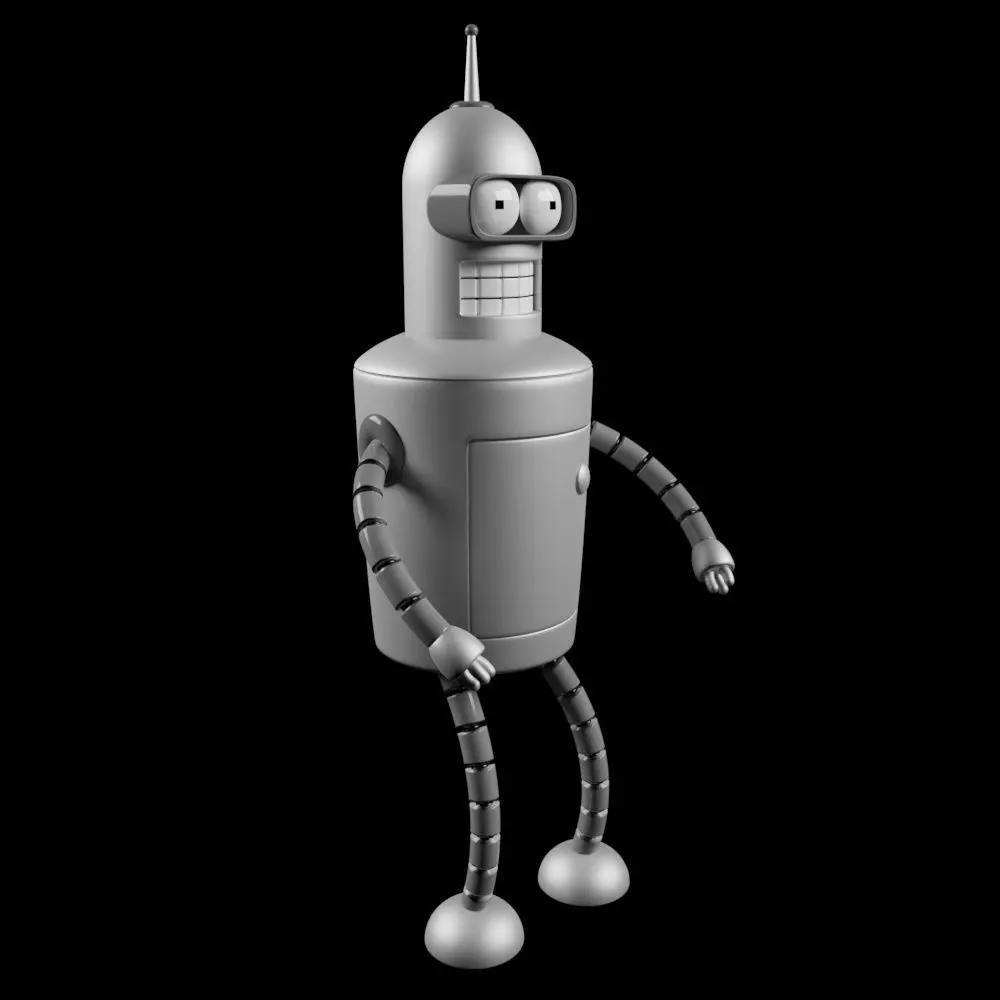 Bender silver robot Free 3D model_0