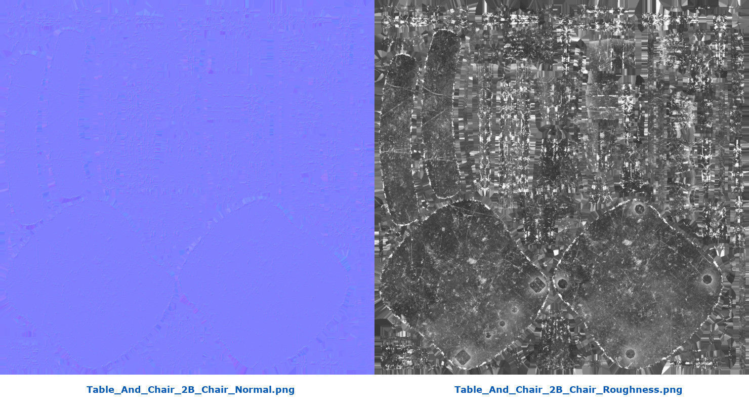 Table And Chair 2B Low-poly 3D model_8