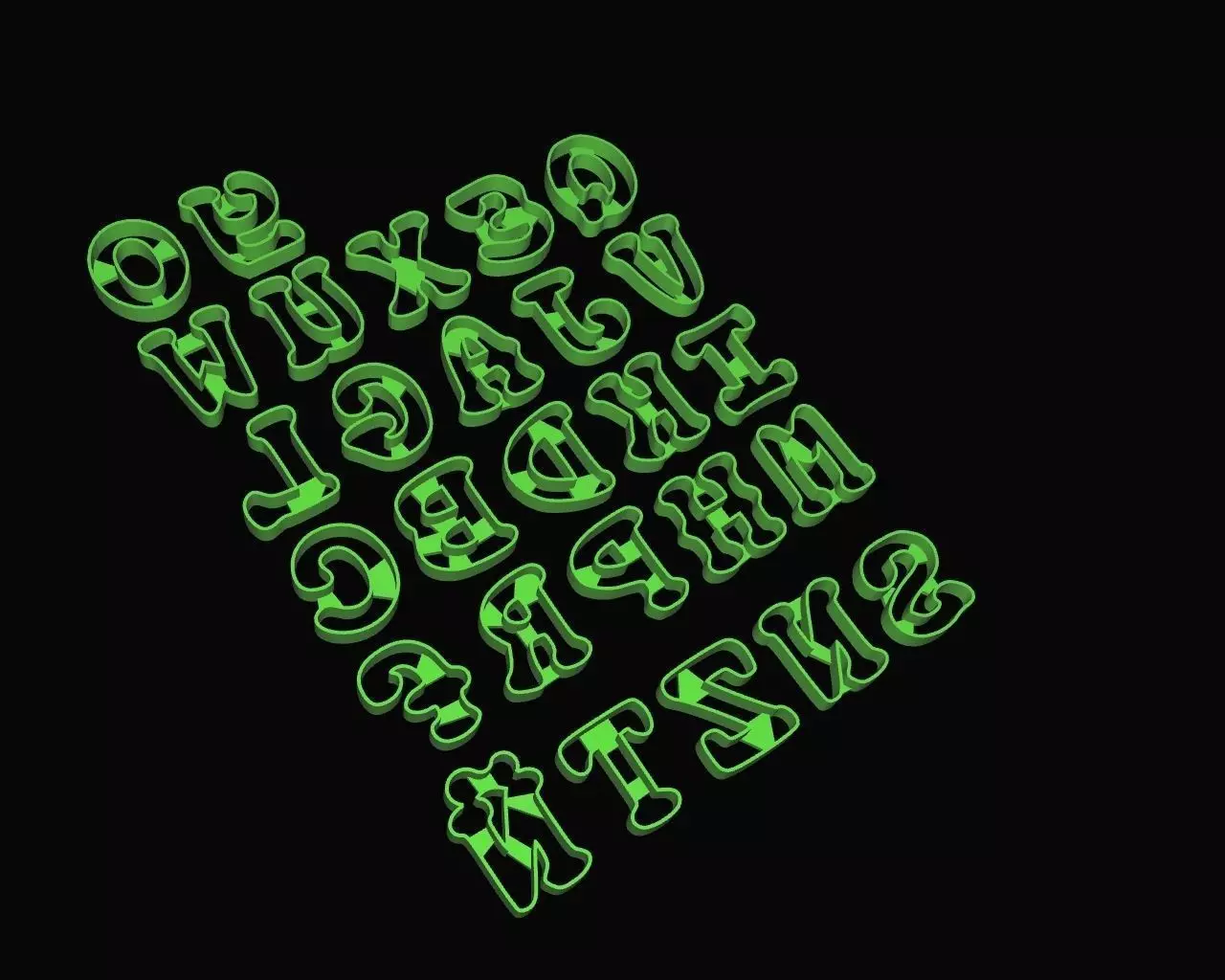 Vintage Alphabet Cookie Cutter Set 3D print model