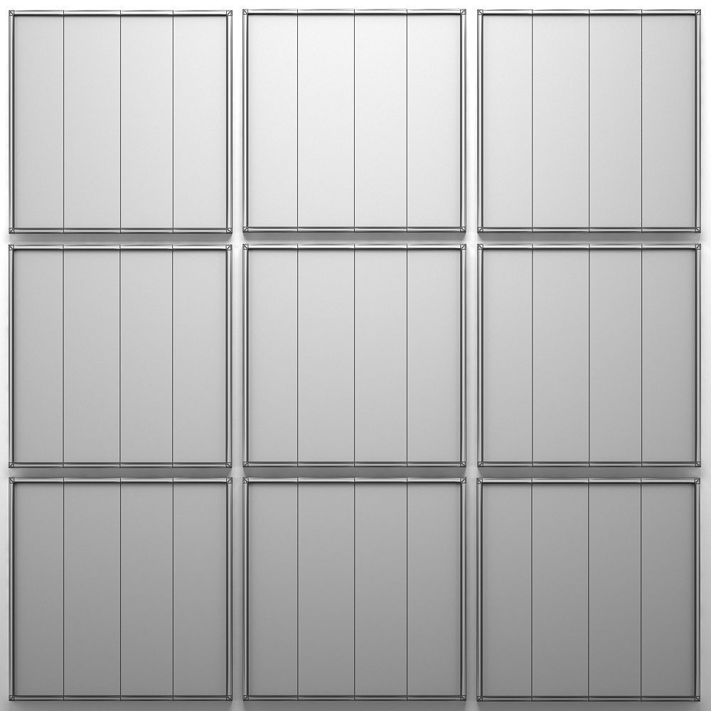 Collection of paintings with gold for walls 2 3D model_9