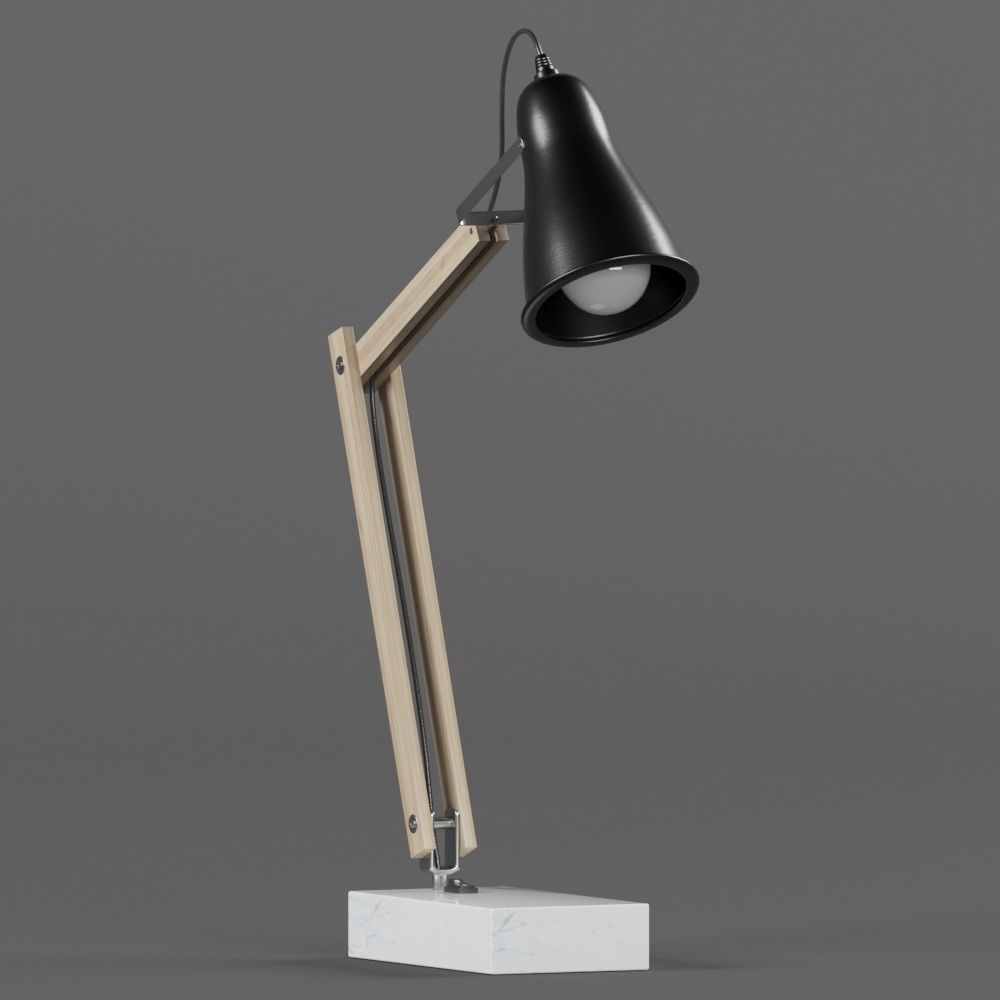 Table lamp white and black  3D model_1