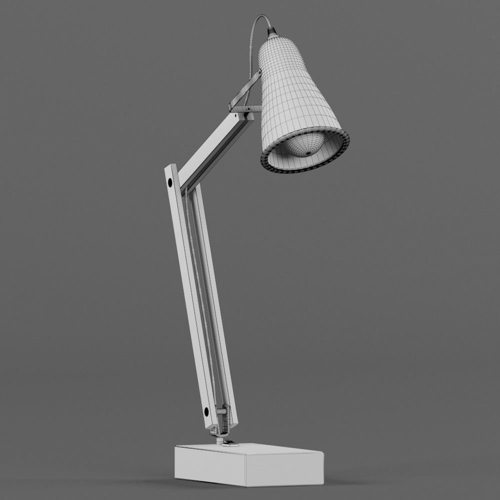 Table lamp white and black  3D model_2