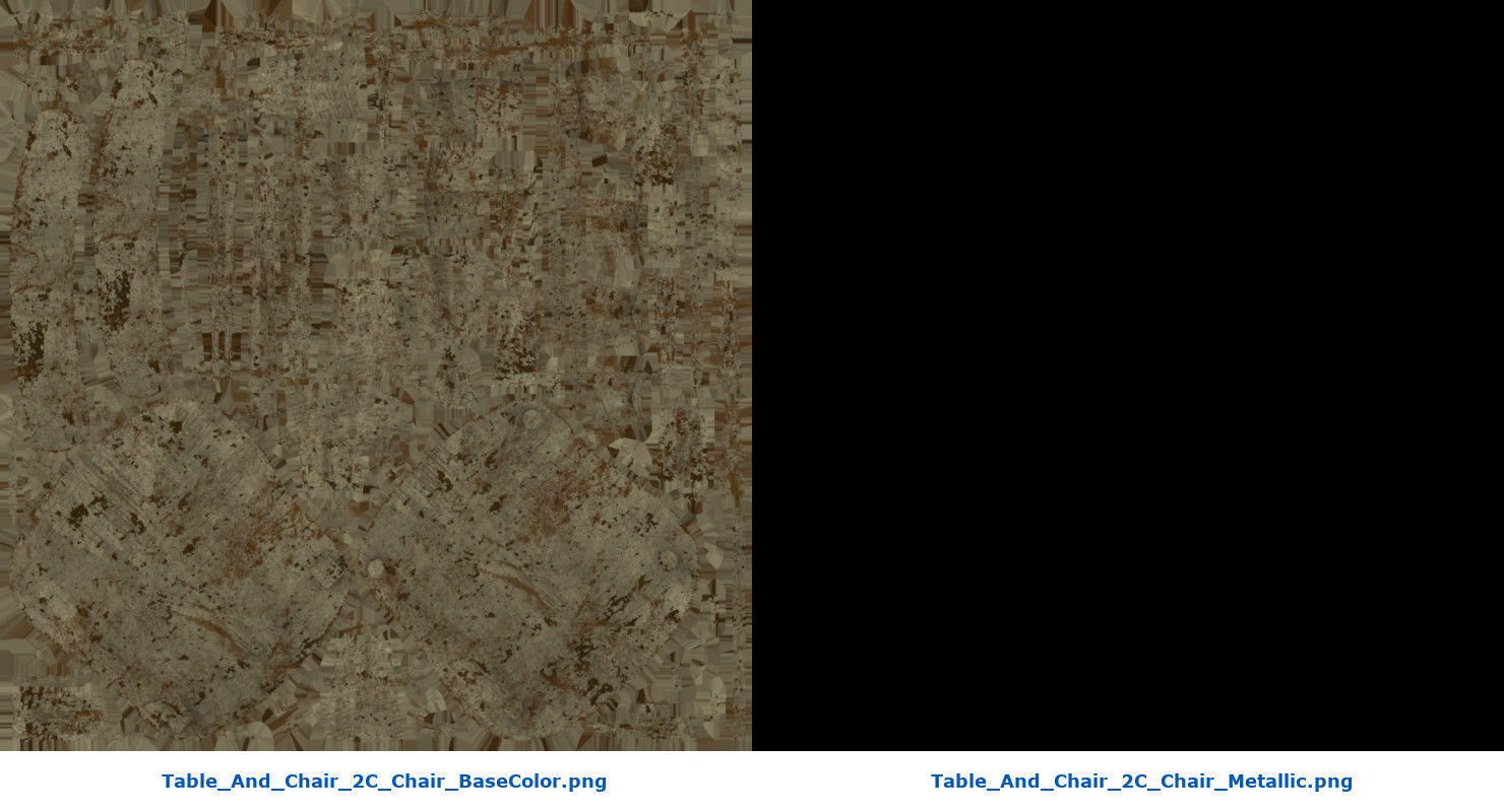 Table And Chair 2C Low-poly 3D model_7