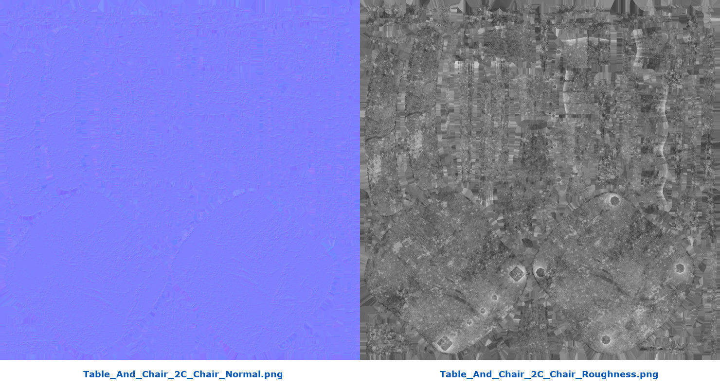 Table And Chair 2C Low-poly 3D model_8