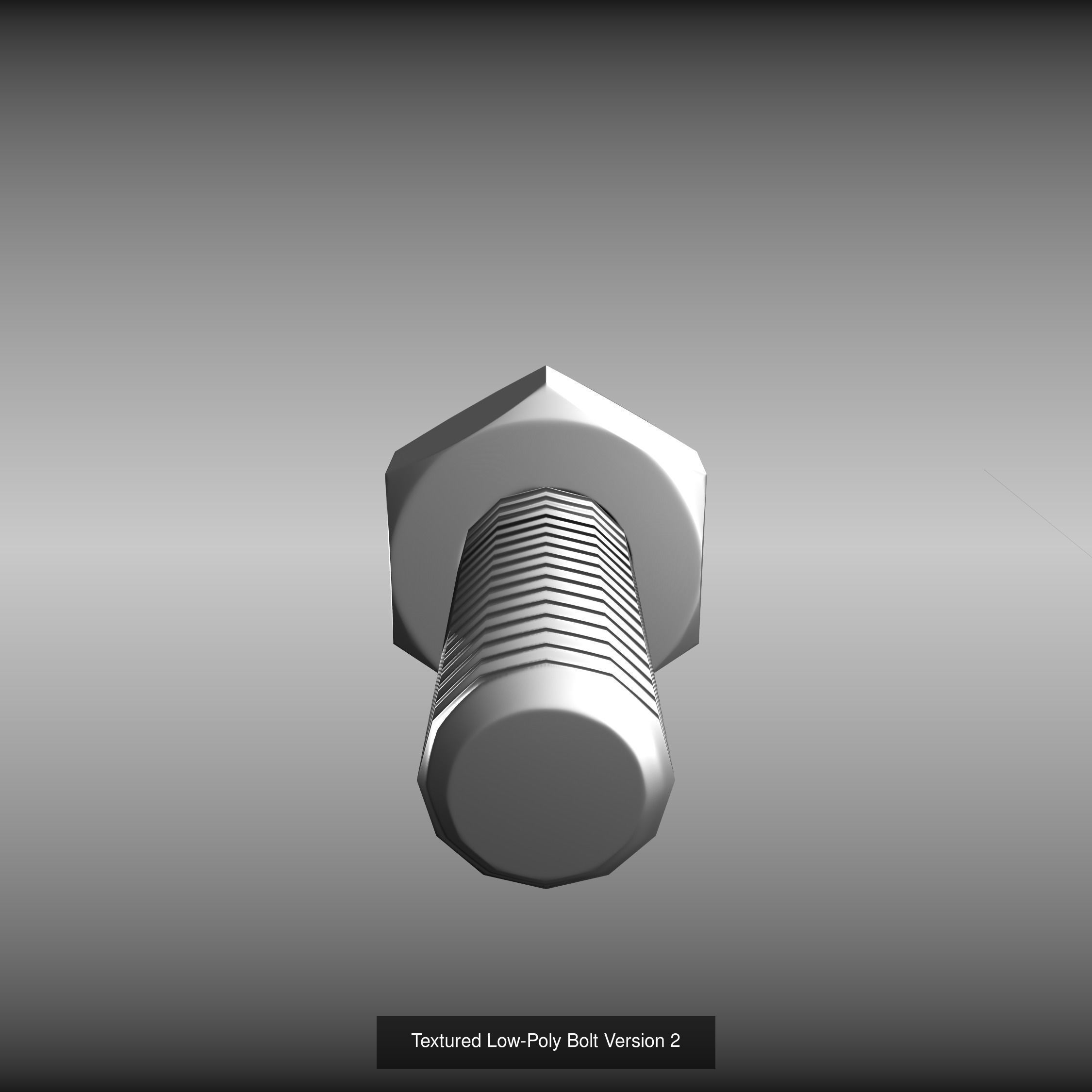 Low-Poly Nut and Bolt Components 3D Model Collection_15