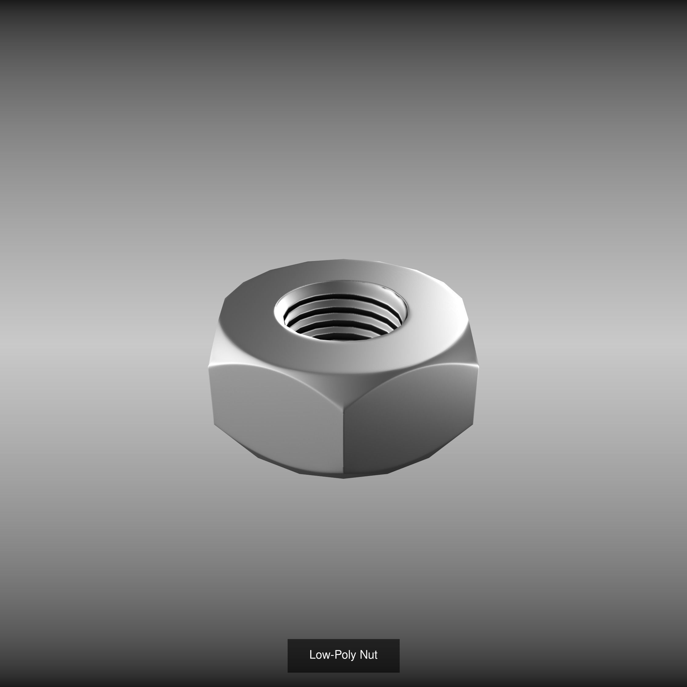 Low-Poly Nut and Bolt Components 3D Model Collection_10