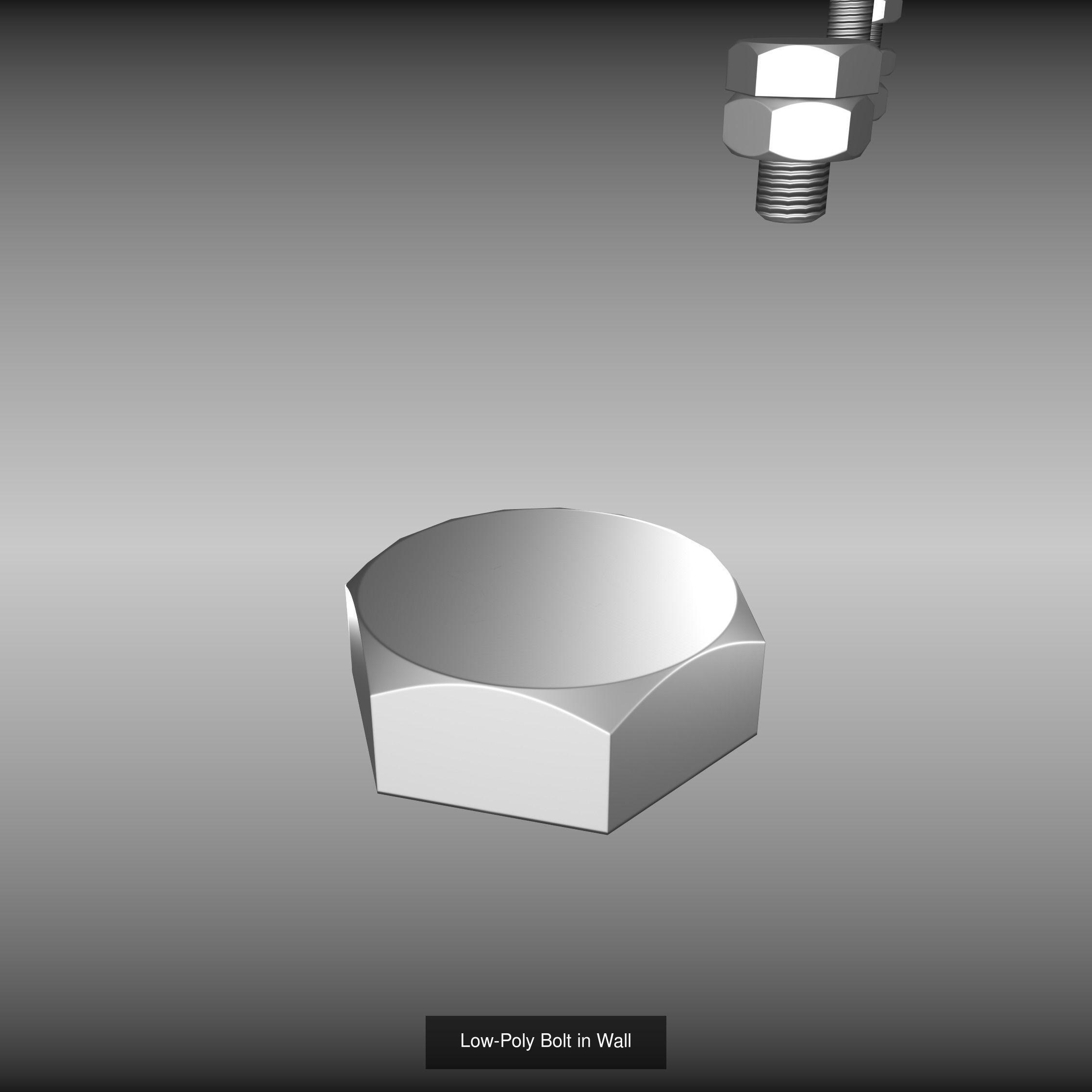 Low-Poly Nut and Bolt Components 3D Model Collection_13