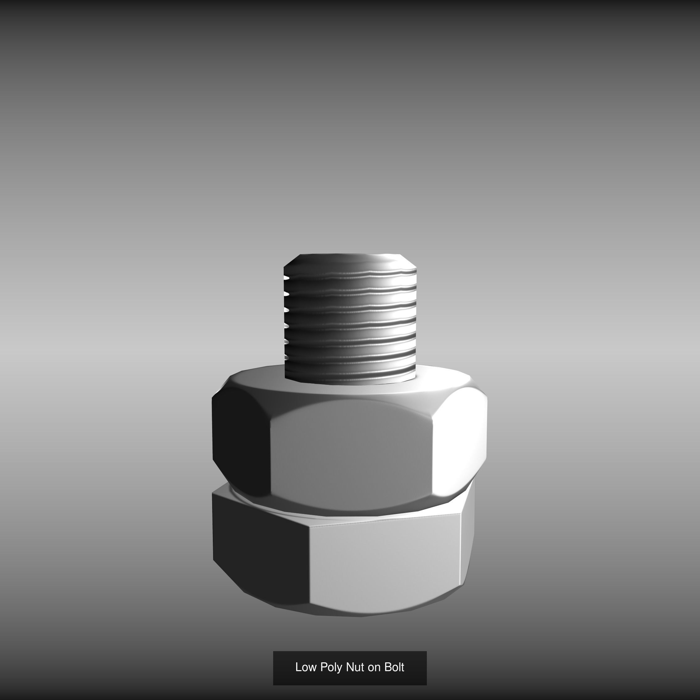 Low-Poly Nut and Bolt Components 3D Model Collection_14