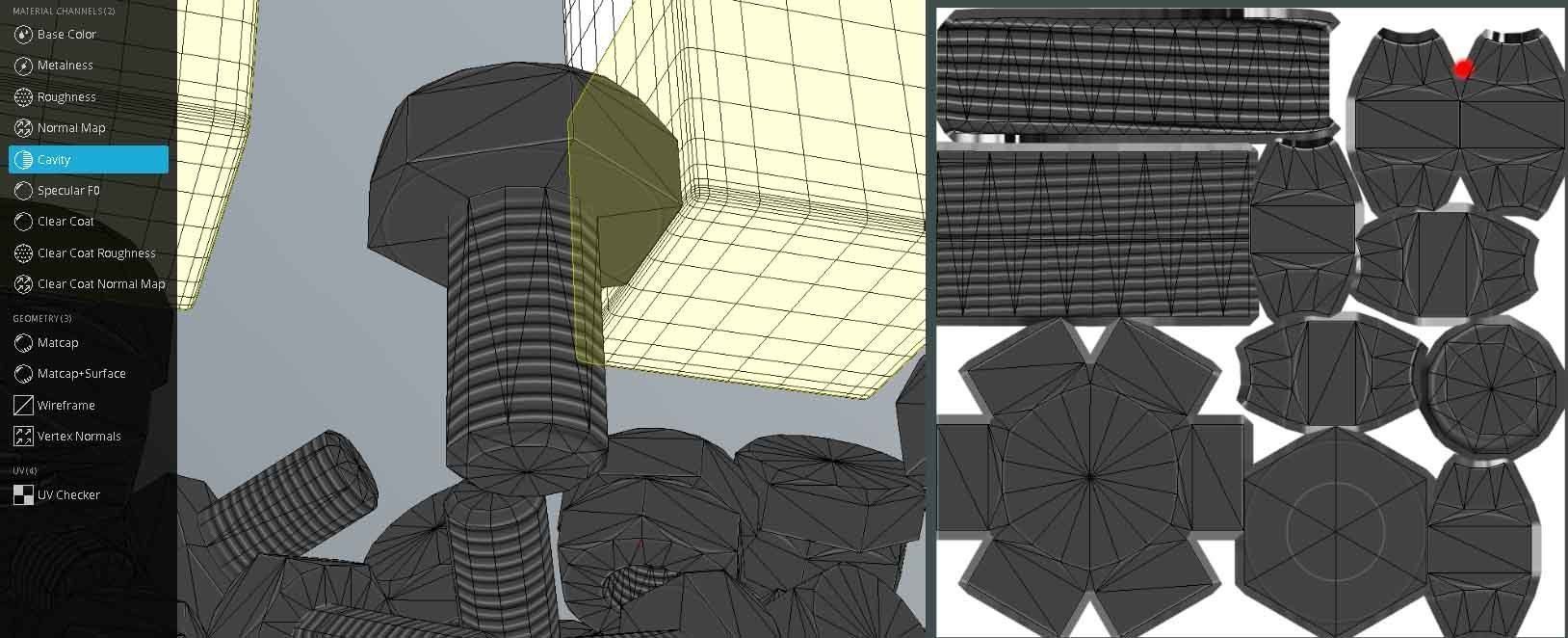 Low-Poly Nut and Bolt Components 3D Model Collection_19