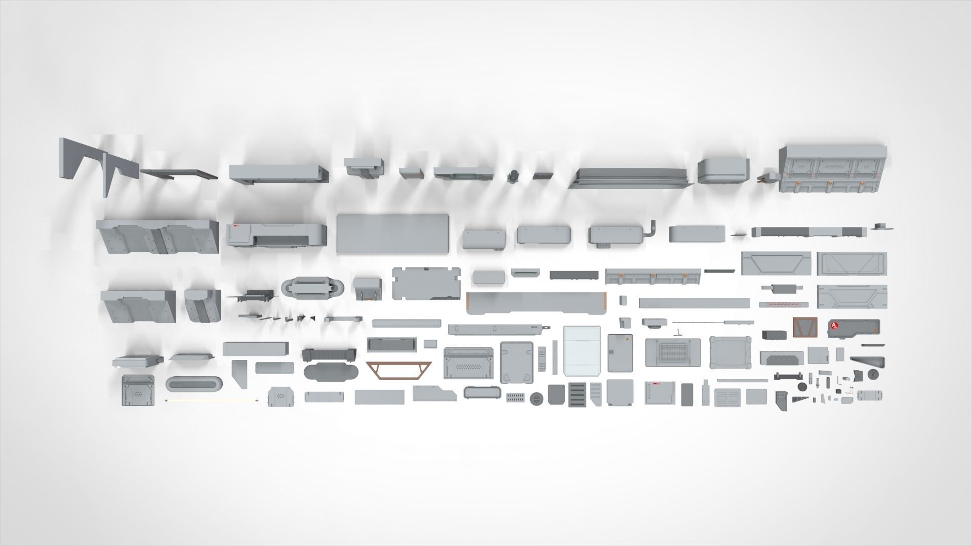 Sci-Fi architecture Elements collection 22 3D model_1