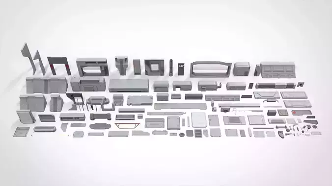 Sci-Fi architecture Elements collection 22 3D model