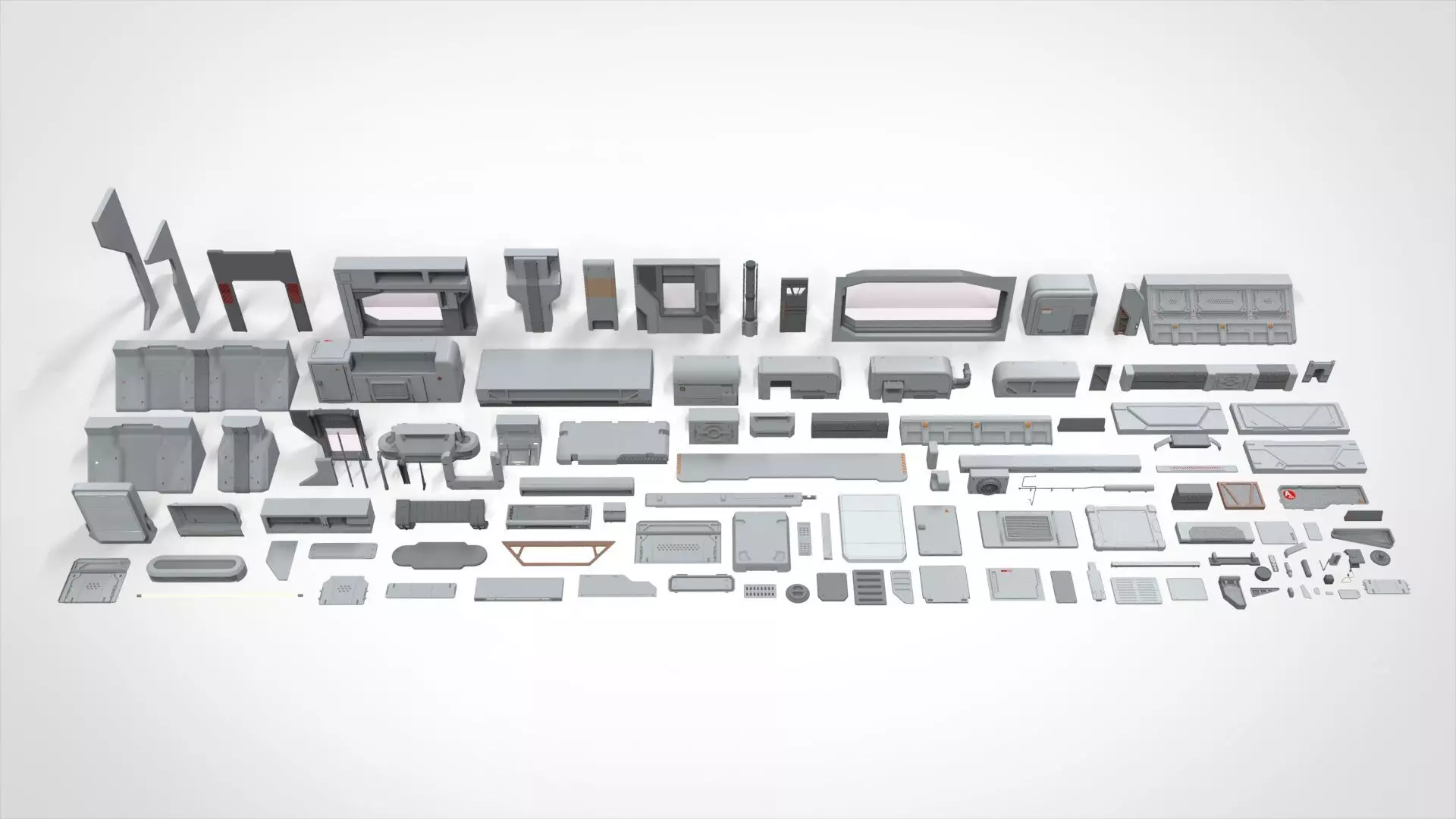 Sci-Fi architecture Elements collection 22 3D model_0