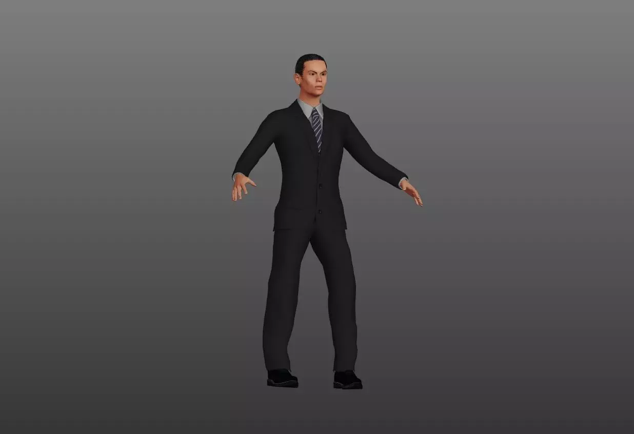 Man in black shoe Free low-poly 3D model