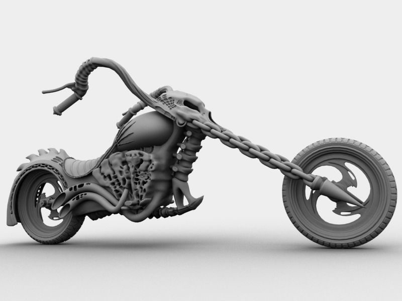 Sci Fi Motorcycle 3D model_7