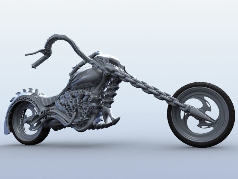 Sci Fi Motorcycle 3D model_6