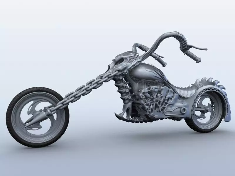 Sci Fi Motorcycle 3D model_0