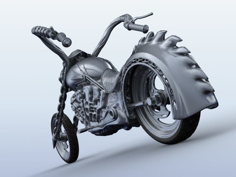 Sci Fi Motorcycle 3D model_5