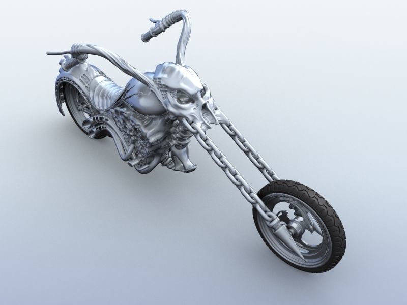 Sci Fi Motorcycle 3D model_1