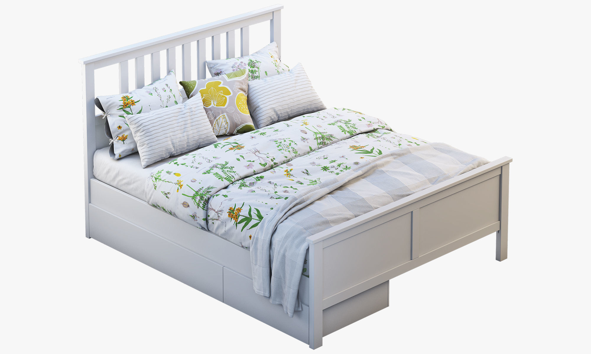 Hemnes bed 4 Ikea 3D model_3