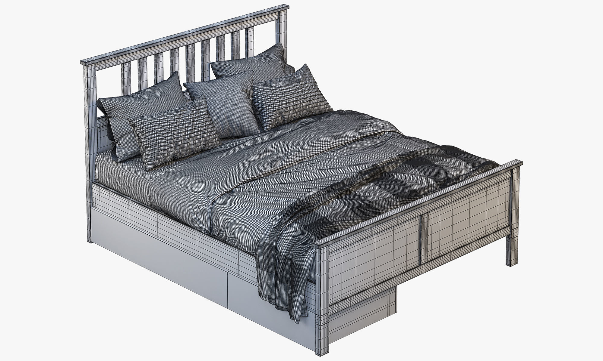 Hemnes bed 4 Ikea 3D model_17
