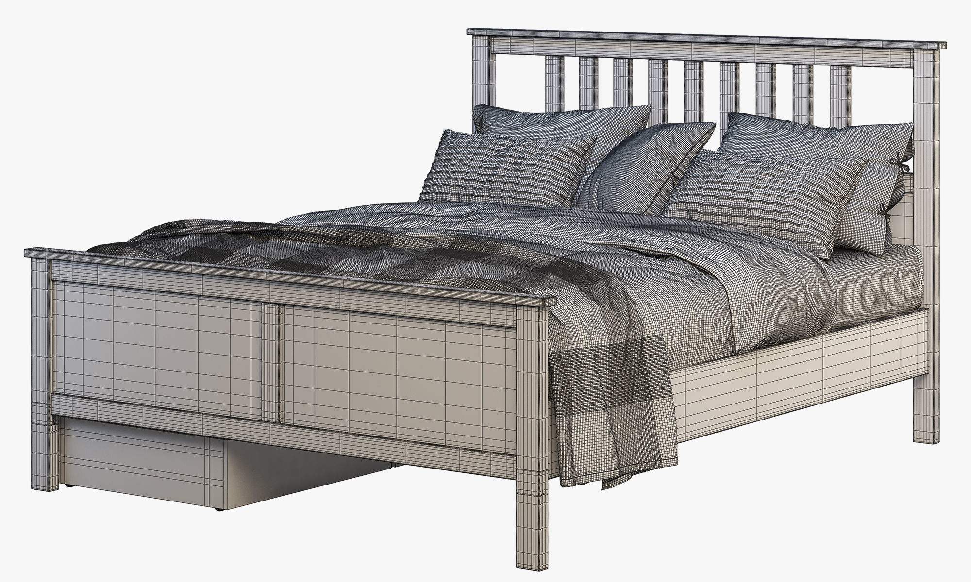 Hemnes bed 4 Ikea 3D model_15