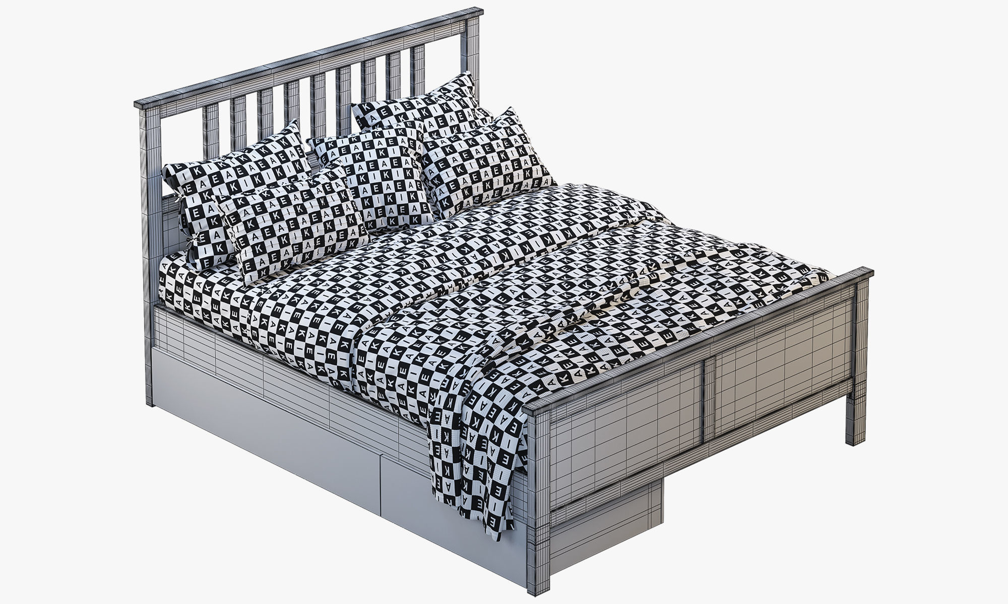 Hemnes bed 4 Ikea 3D model_18