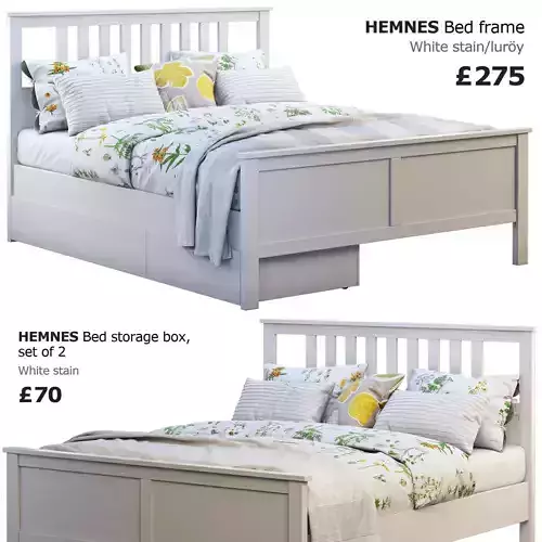 Hemnes bed 4 Ikea 3D model