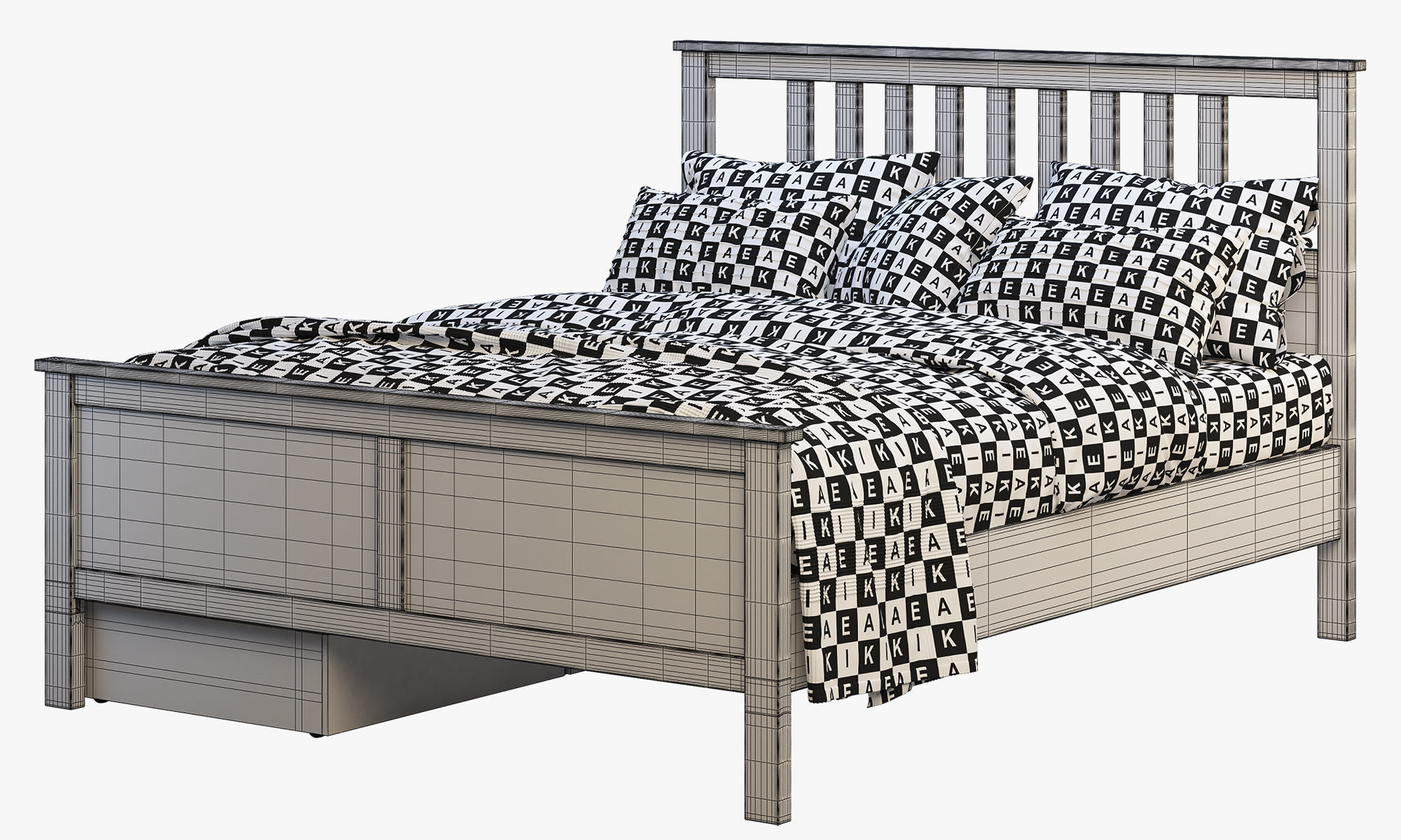 Hemnes bed 4 Ikea 3D model_16