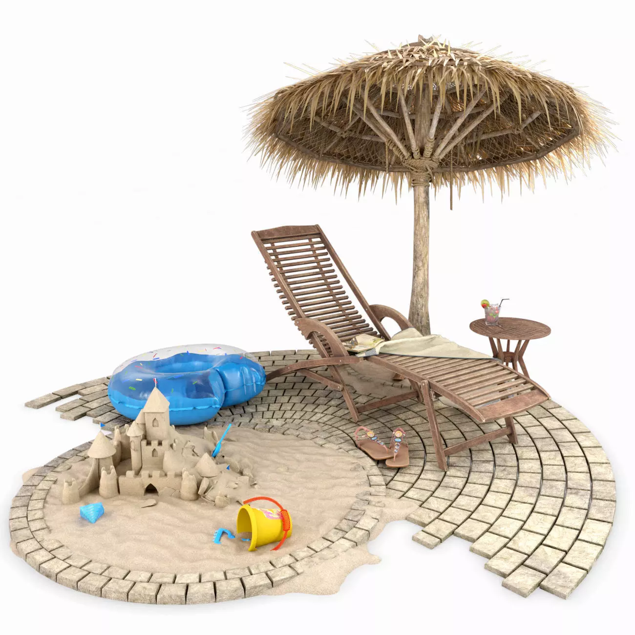 Summer Beach Set 3D model
