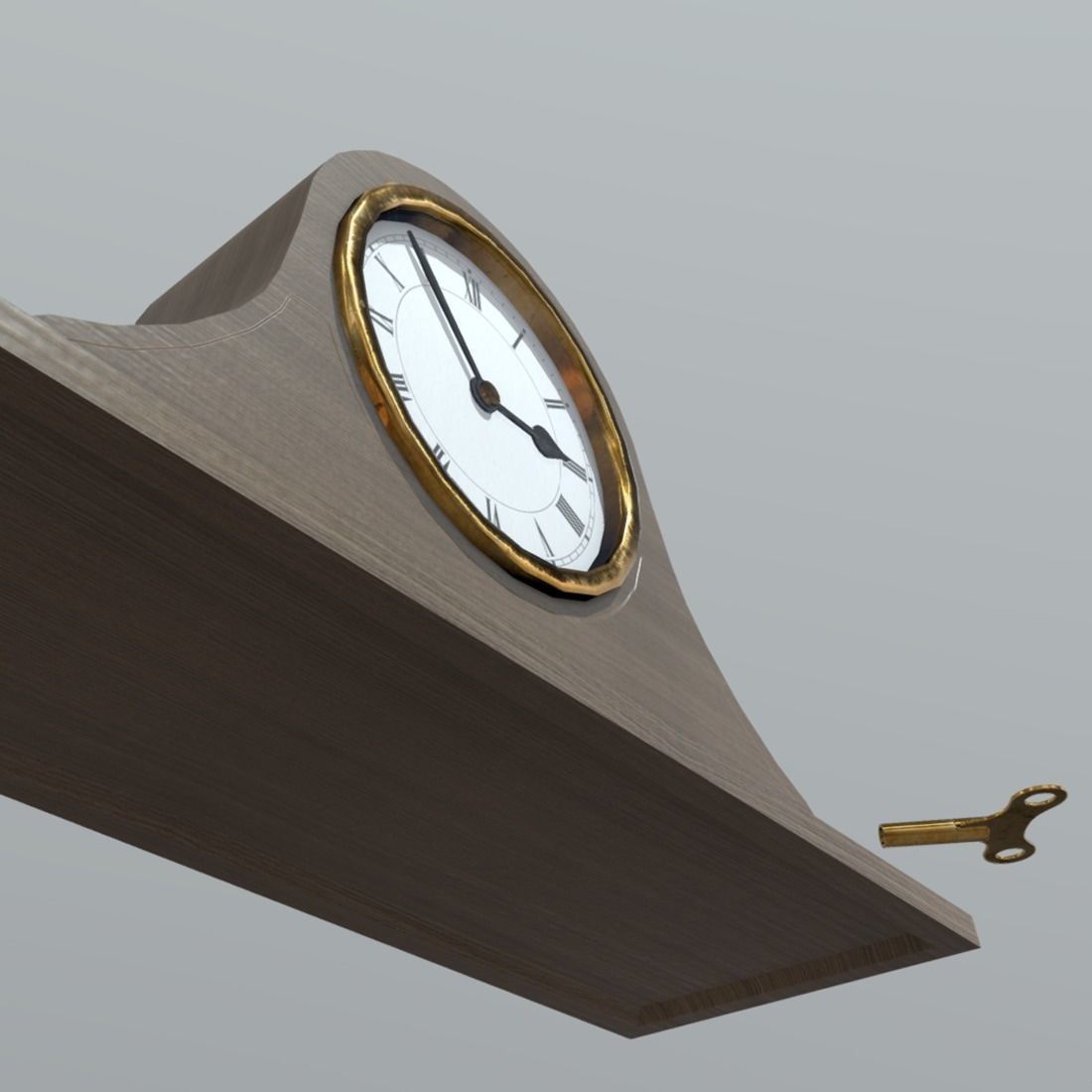 Mantle clock Low-poly 3D model_7