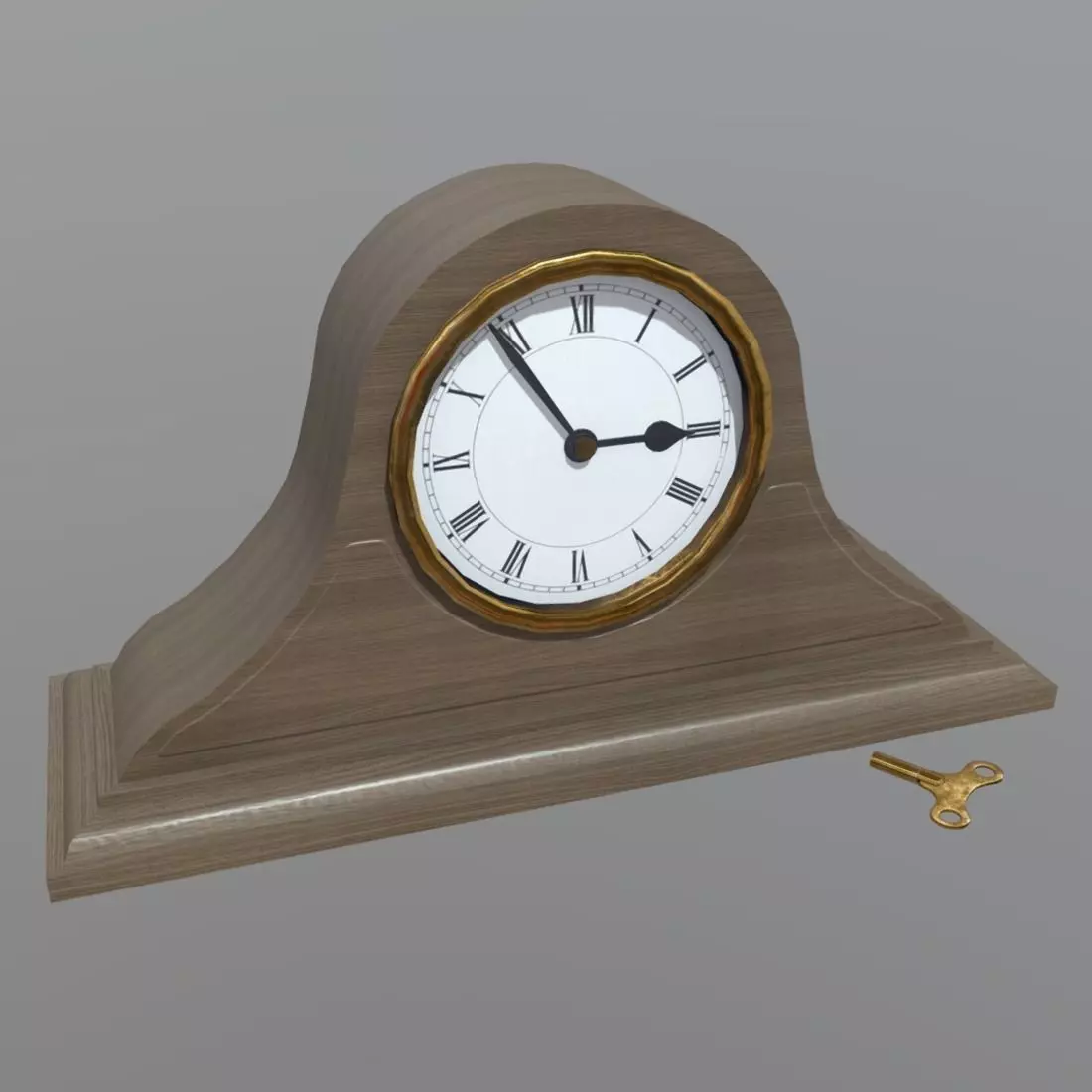 Mantle clock Low-poly 3D model_0