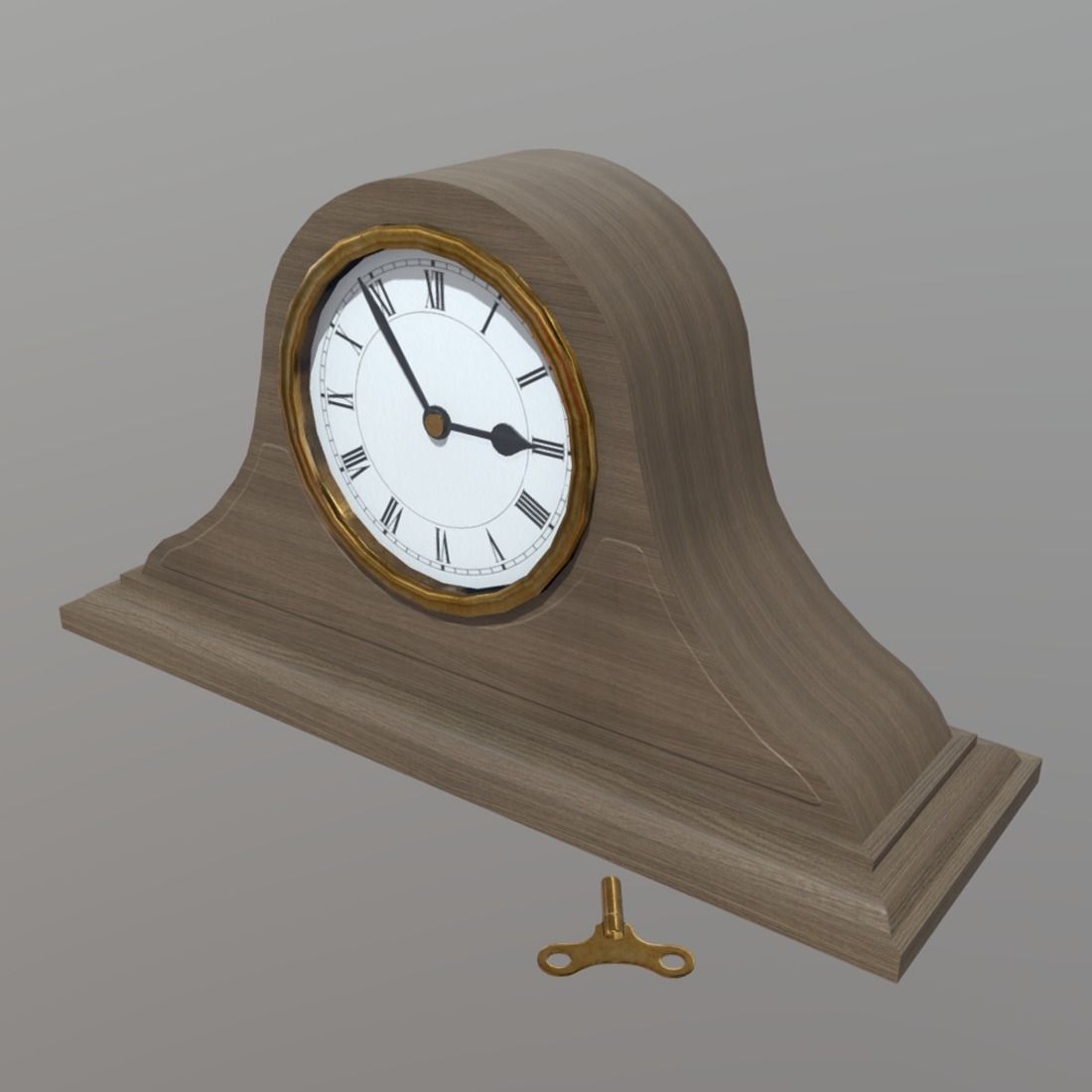 Mantle clock Low-poly 3D model_2