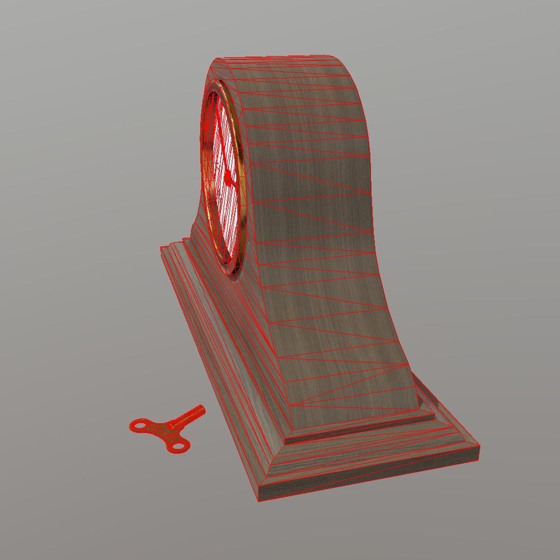Mantle clock Low-poly 3D model_8
