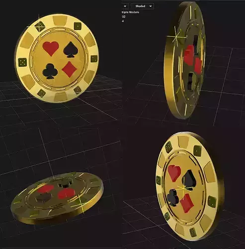3D Casino Chip-  Coin - obj and e3d 3D model