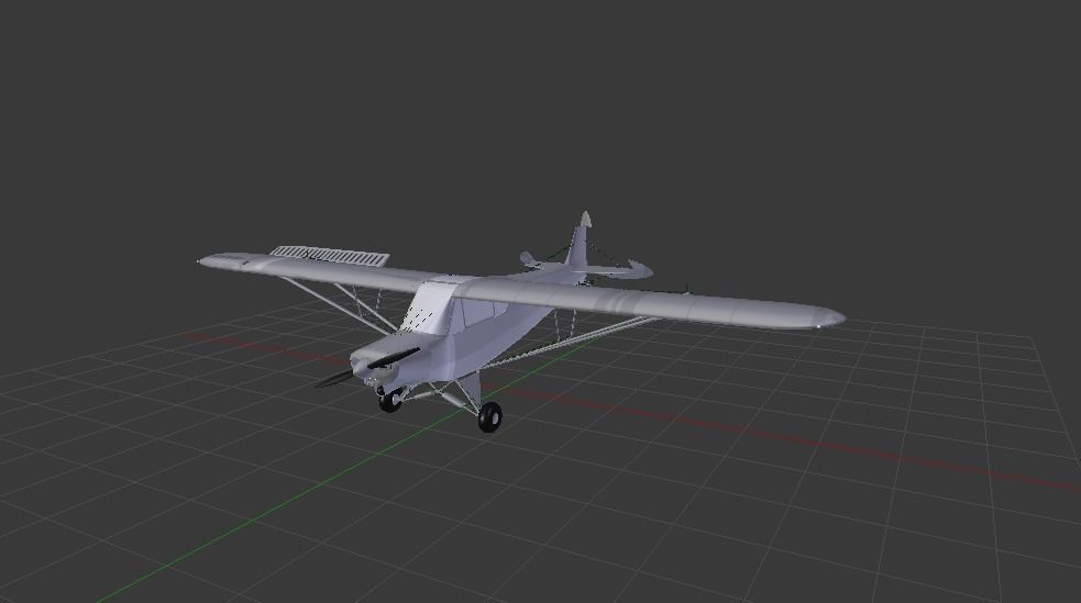 aircraft orange airplane flying in sky 3D model_7