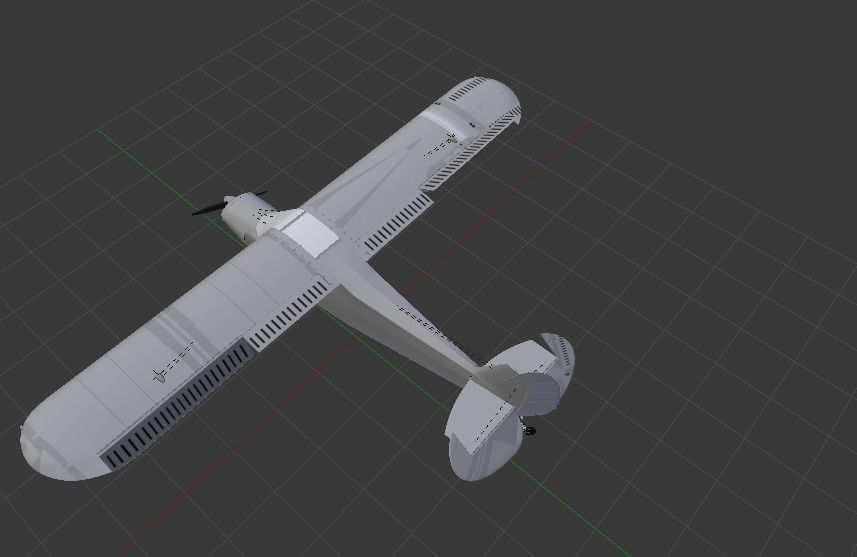 aircraft orange airplane flying in sky 3D model_3