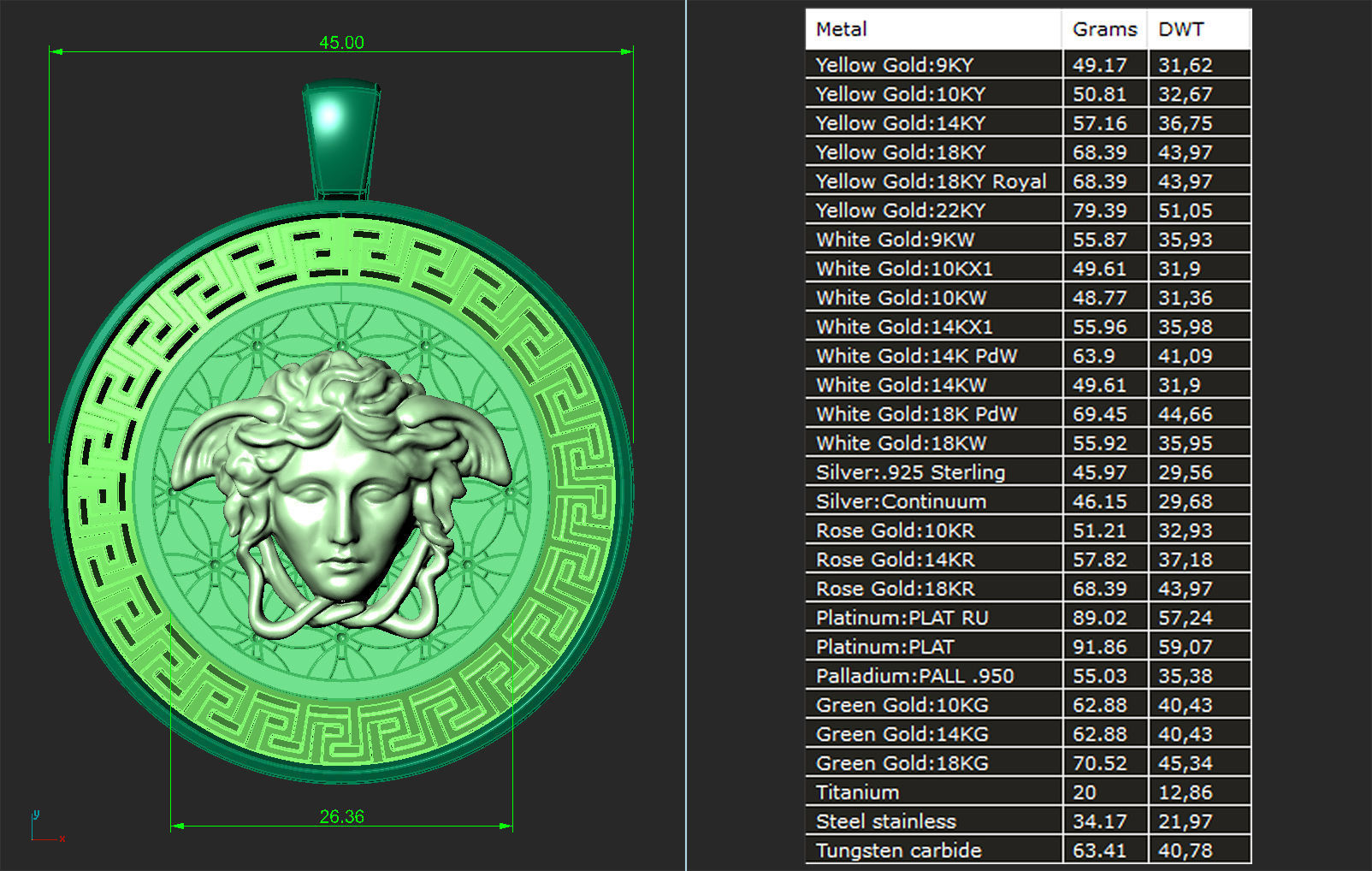 Medusa pendant M 3D print model_2