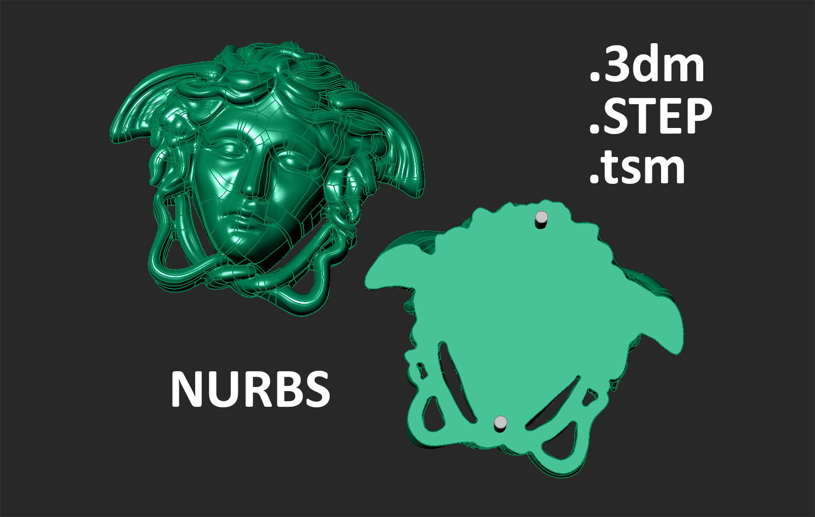 Medusa pendant M 3D print model_7