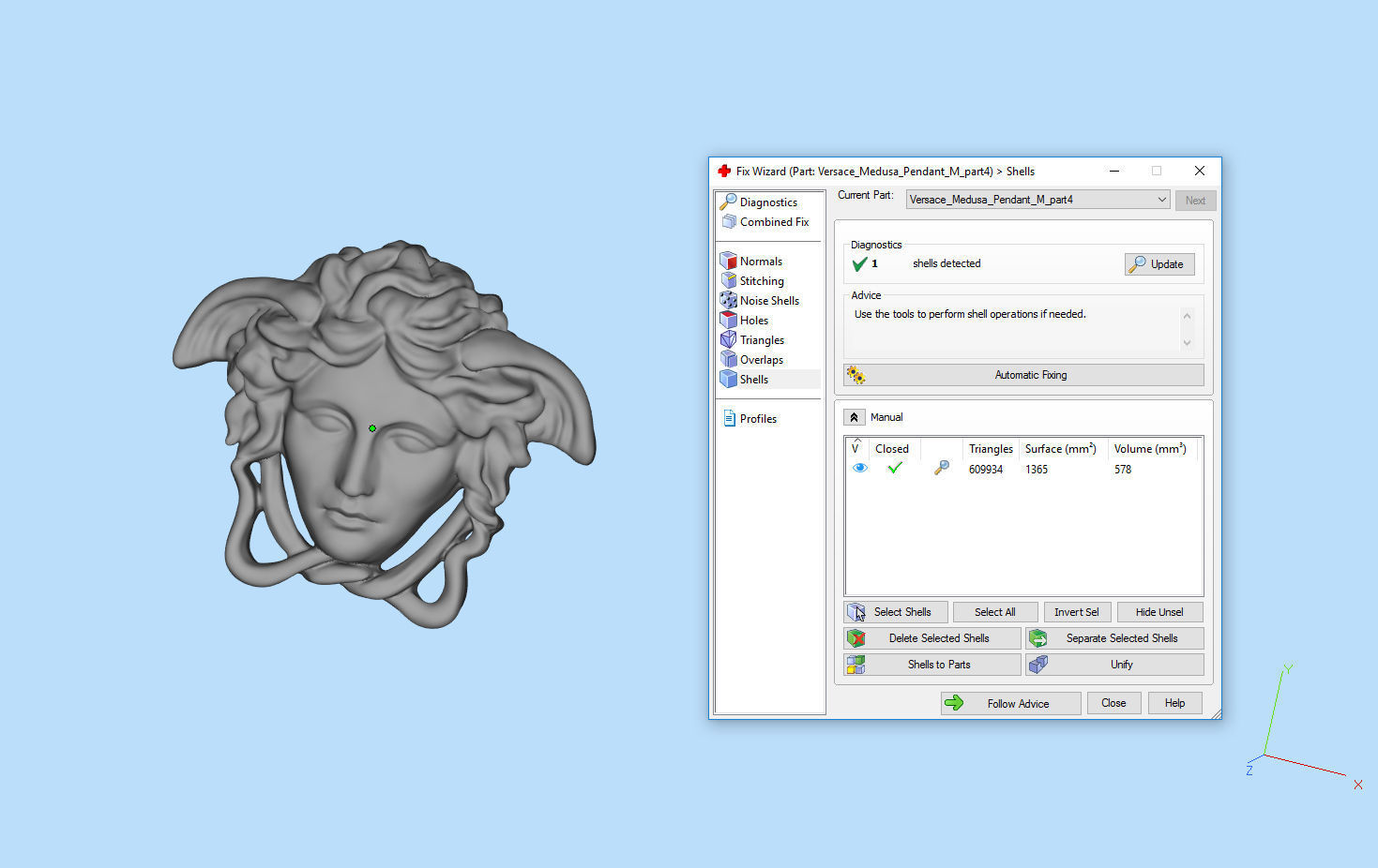 Medusa pendant M 3D print model_11