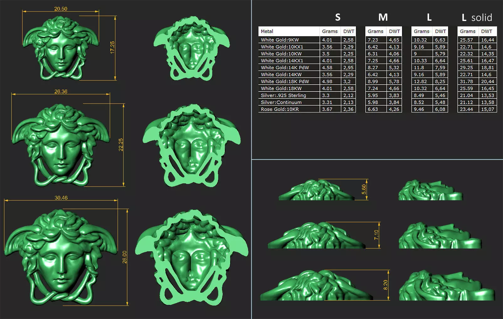 Medusa head Pack 3D print model_0