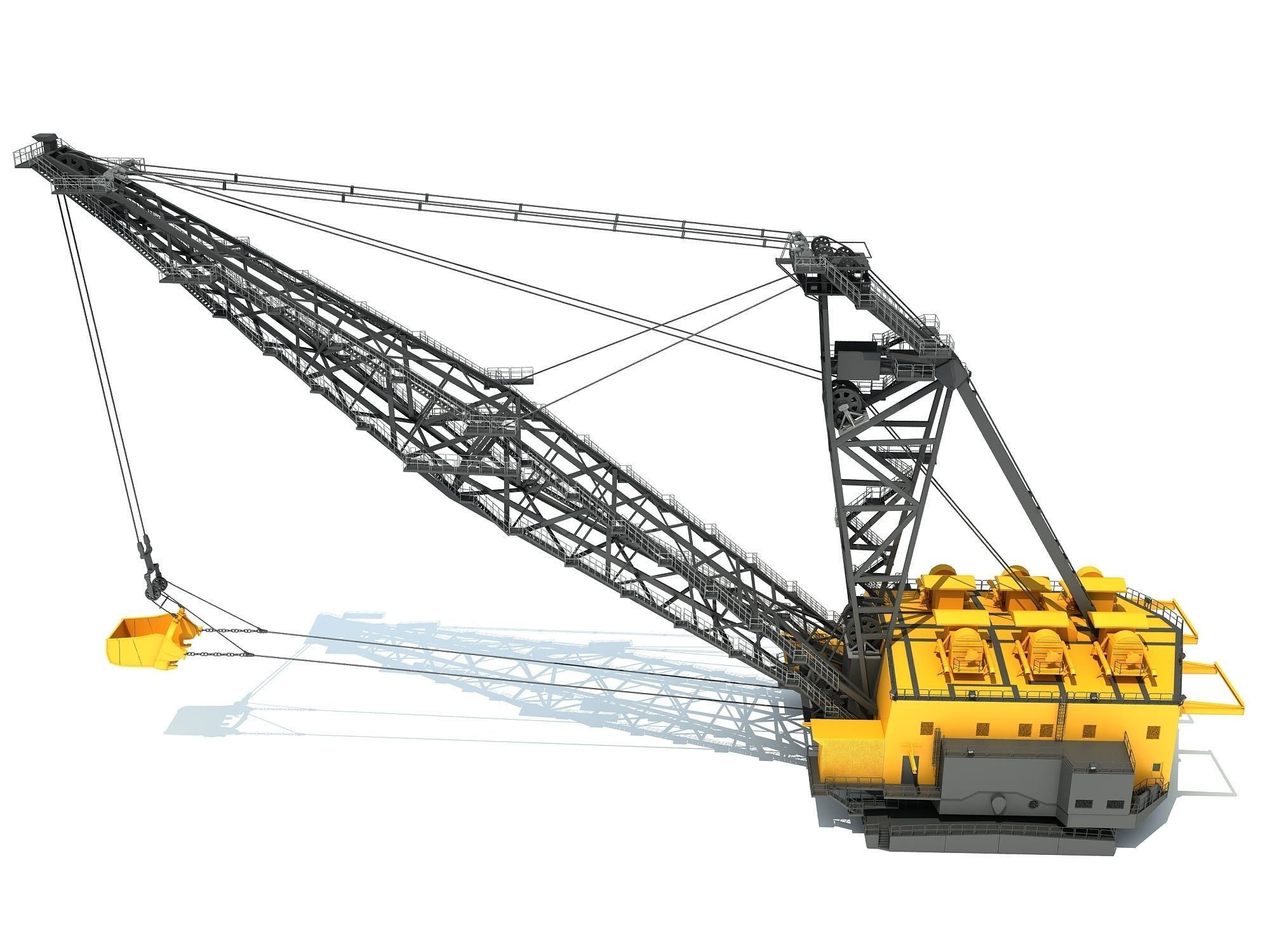 Dragline crane 3D model_3