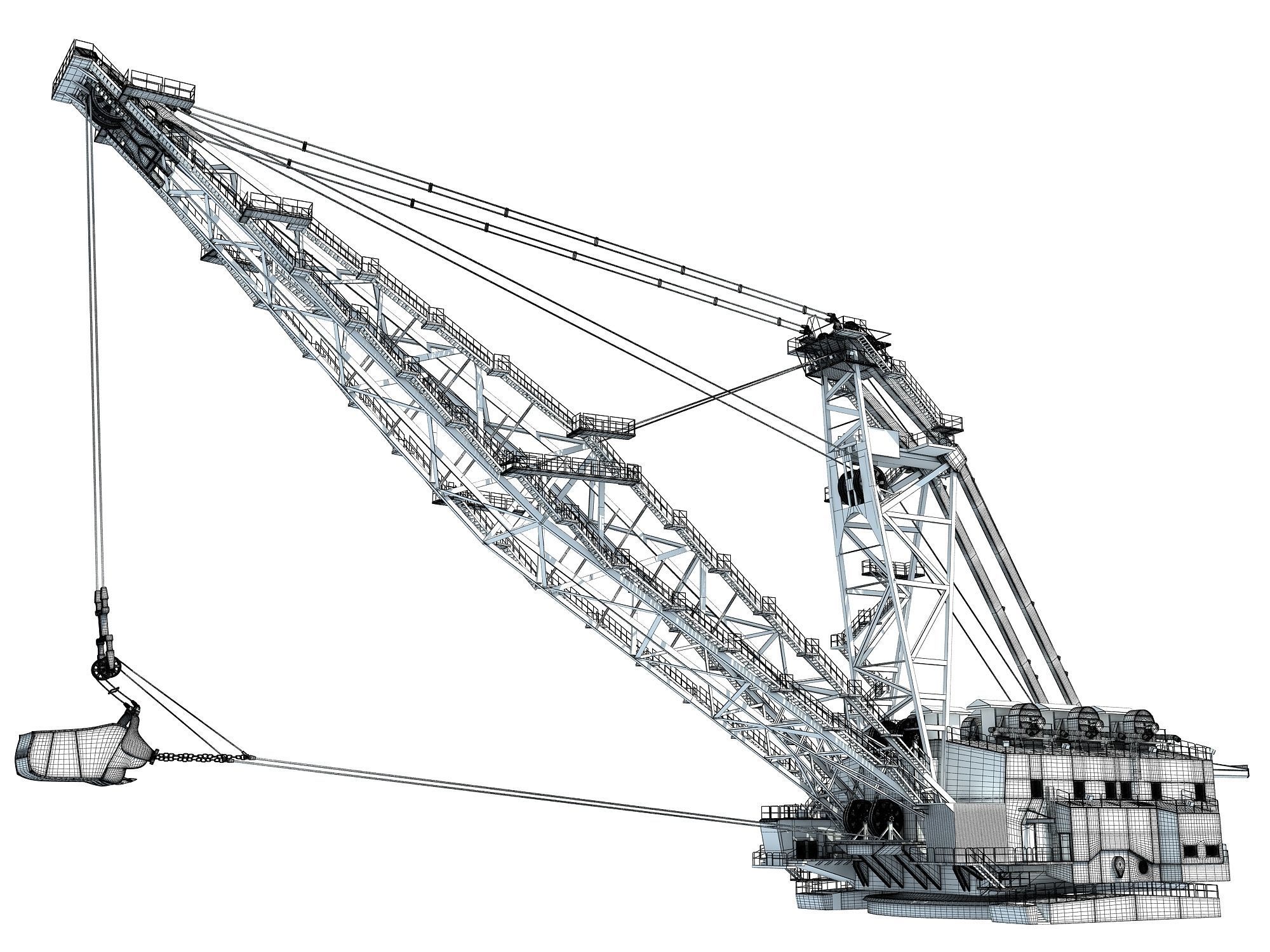 Dragline crane 3D model_16