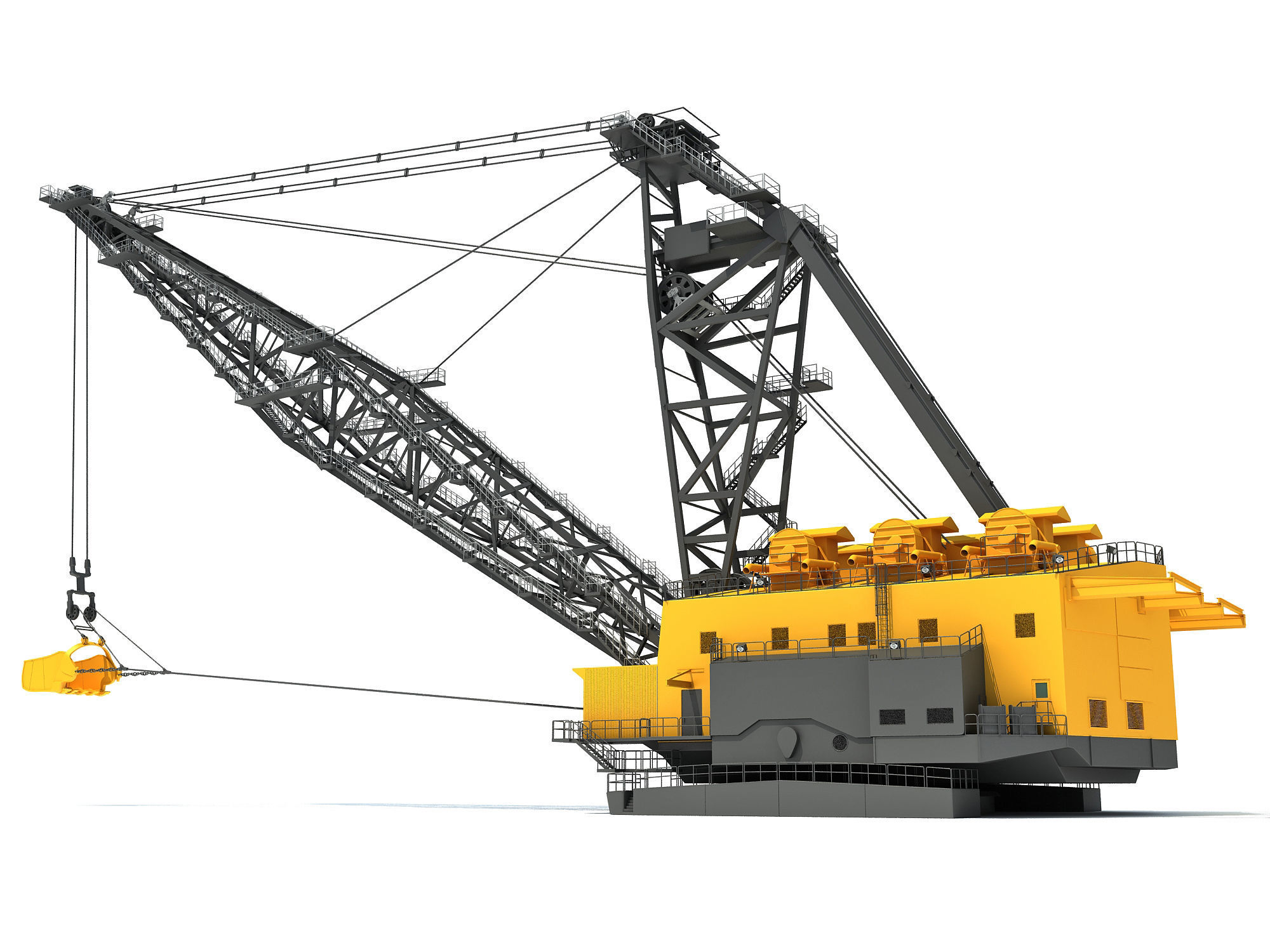 Dragline crane 3D model_6