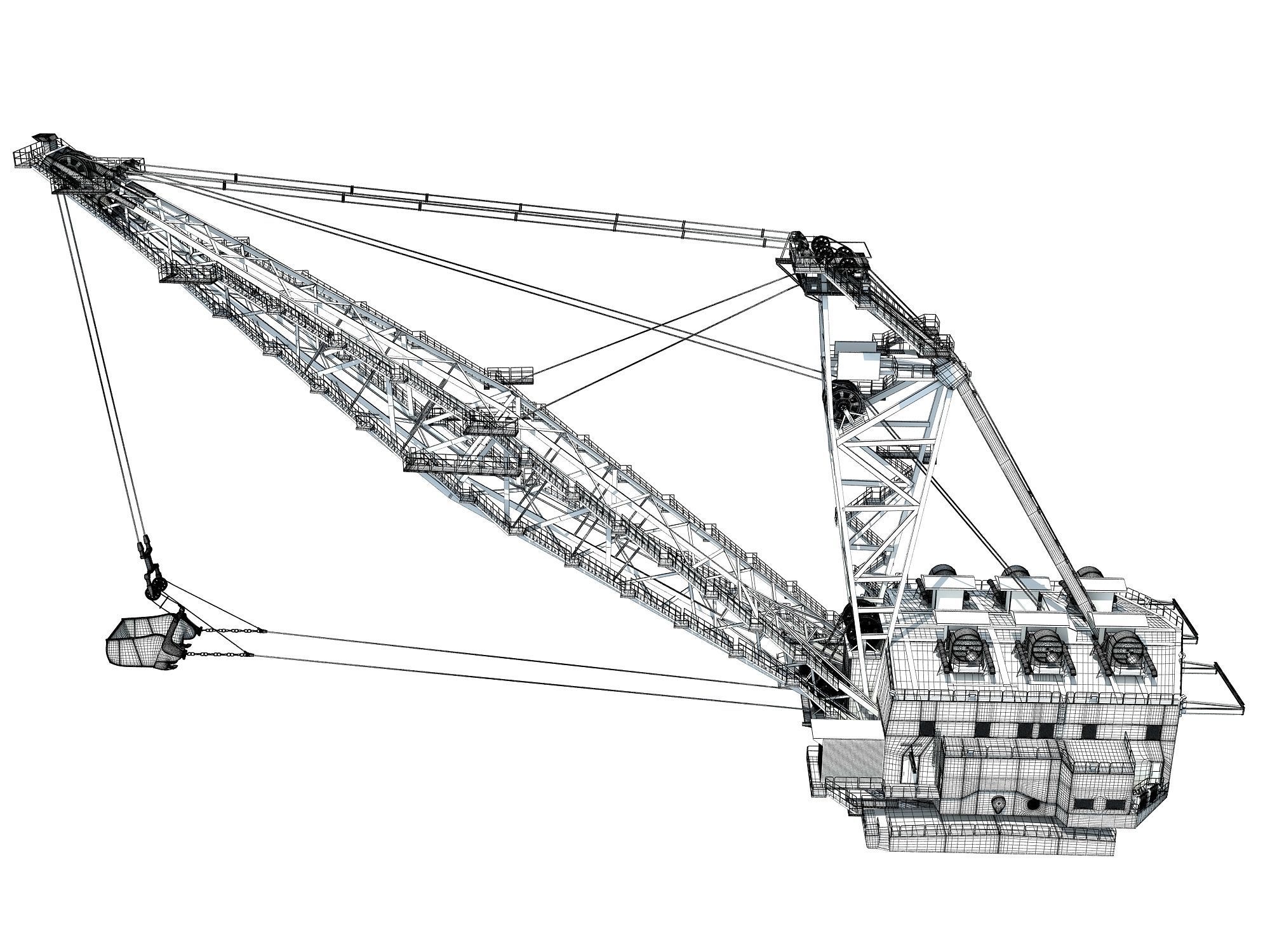 Dragline crane 3D model_17