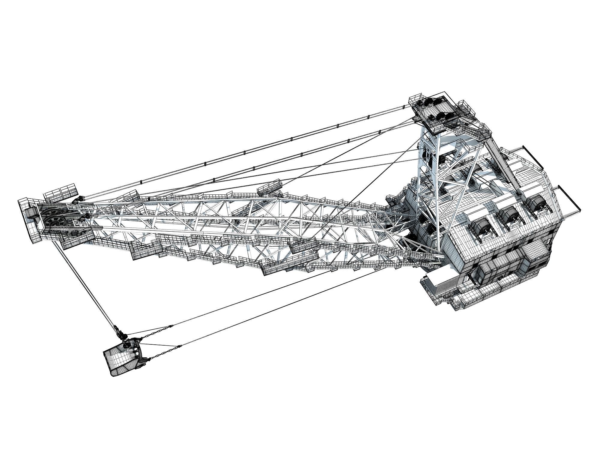 Dragline crane 3D model_19